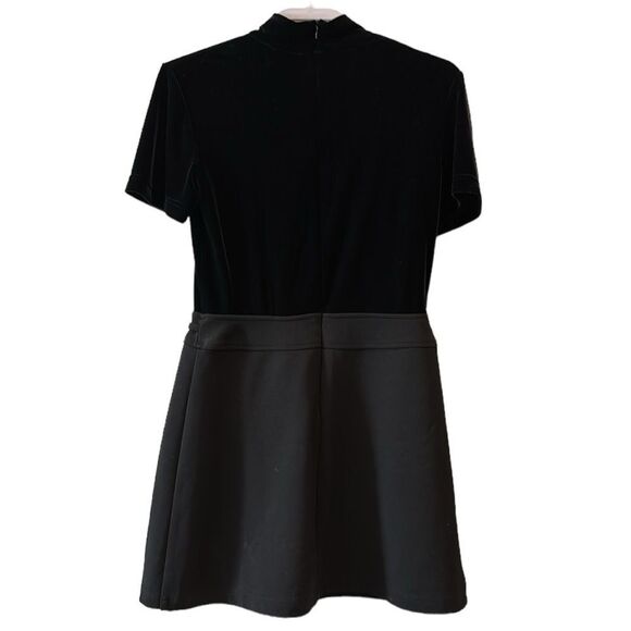 Vintage Scarlett Velour Velvet Black Horse Bit Mock Neck 7/8 GoGo Goth Dress - Picture 6 of 16
